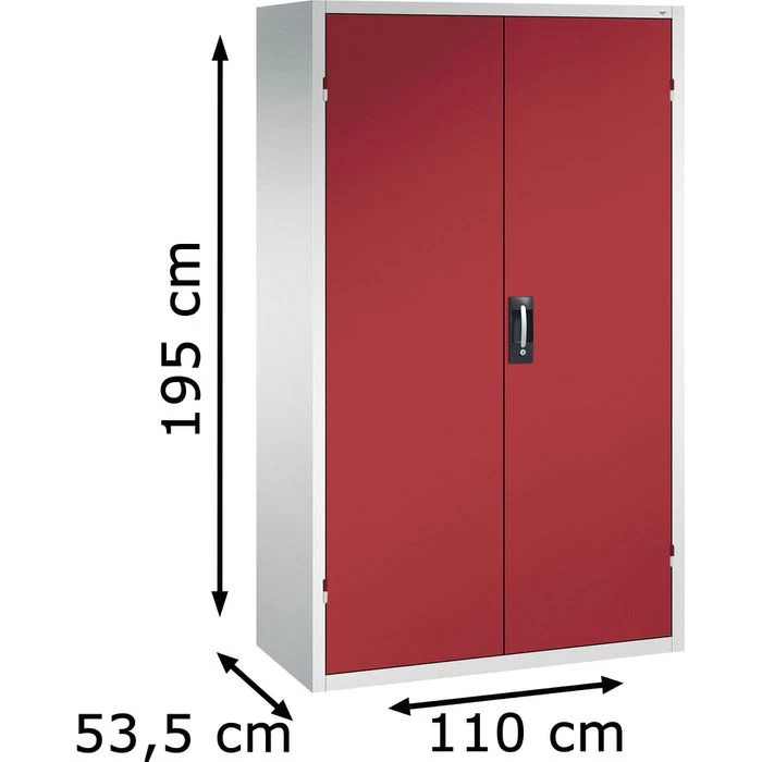 CP-Möbel Magazinschrank Serie 13, Grau / Rot, 3 Schübe, 110 X 195 X 53,5cm, Mit 83 Sichtlagerkästen 2 CP-Möbel Magazinschrank Serie 13, Grau / Rot, 3 Schübe, 110 X 195 X 53,5cm, Mit 83 Sichtlagerkästen – Bild 2