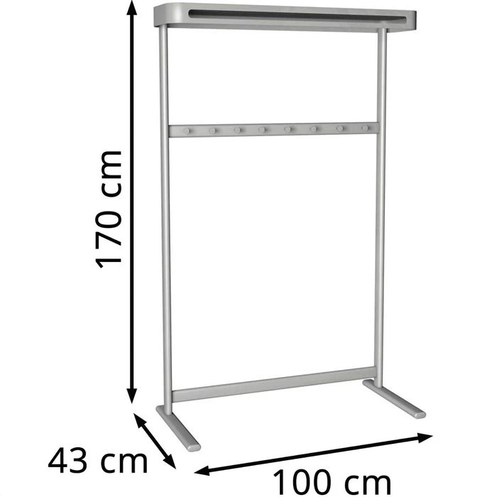 Kerkmann Garderobenständer Sevilla, 6186, Mit 8 Haken, Metall, Silber 2 Kerkmann Garderobenständer Sevilla, 6186, Mit 8 Haken, Metall, Silber – Bild 2