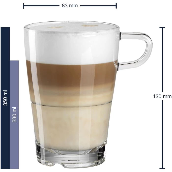 Leonardo Kaffeegläser Senso 024014 Latte Macchiato, Mit Henkel, 350ml, 6 Stück 2 Leonardo Kaffeegläser Senso 024014 Latte Macchiato, Mit Henkel, 350ml, 6 Stück – Bild 2