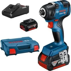 Bosch Akku-Schlagschrauber GDR 18V-200, 200Nm, 18V / 4,0Ah, Mit 2 Akkus, Ladegerät Und Koffer + GRATIS Prämie