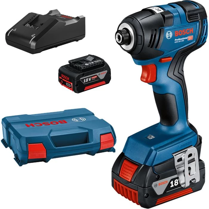 Bosch Akku-Schlagschrauber GDR 18V-200, 200Nm, 18V / 4,0Ah, Mit 2 Akkus, Ladegerät Und Koffer + GRATIS Prämie 1 Bosch Akku-Schlagschrauber GDR 18V-200, 200Nm, 18V / 4,0Ah, Mit 2 Akkus, Ladegerät Und Koffer + GRATIS Prämie