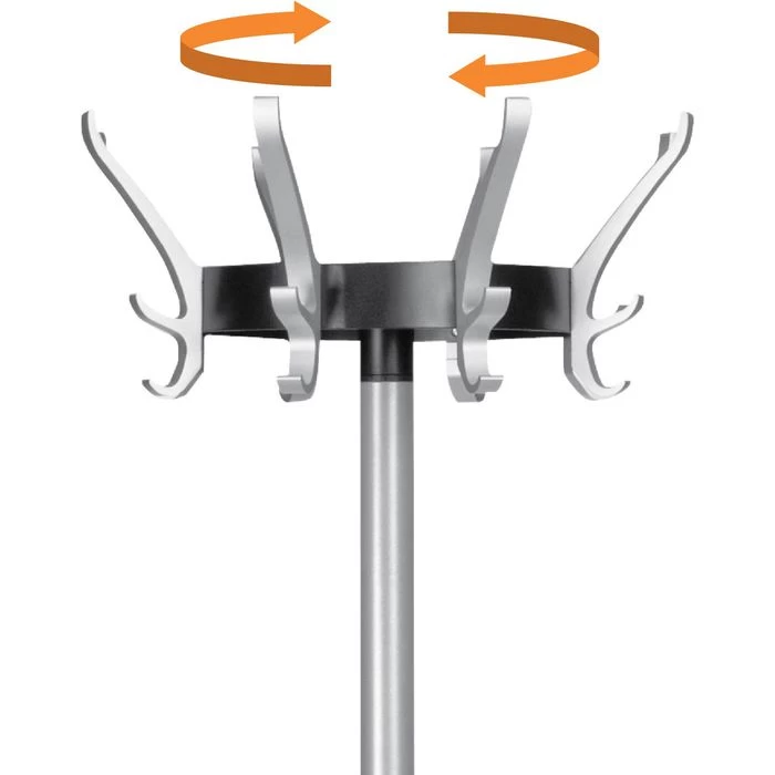 Unilux Garderobenständer Cypres 100340640, Mit 24 Haken, 170 X 34cm (HxØ), Metall, Silber 4 Unilux Garderobenständer Cypres 100340640, Mit 24 Haken, 170 X 34cm (HxØ), Metall, Silber – Bild 4