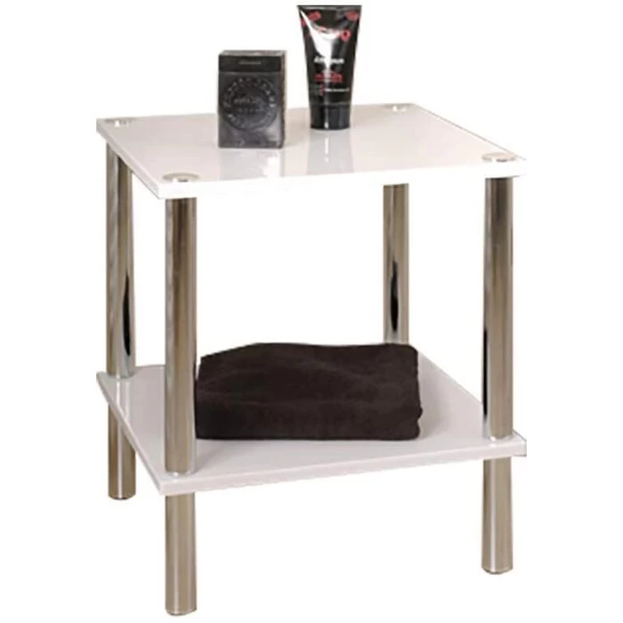 Haku-Möbel Beistelltisch 90338, Weiß, Aus Holz / Metall, 39 X 47 X 39cm, Quadratisch 1 Haku-Möbel Beistelltisch 90338, Weiß, Aus Holz / Metall, 39 X 47 X 39cm, Quadratisch