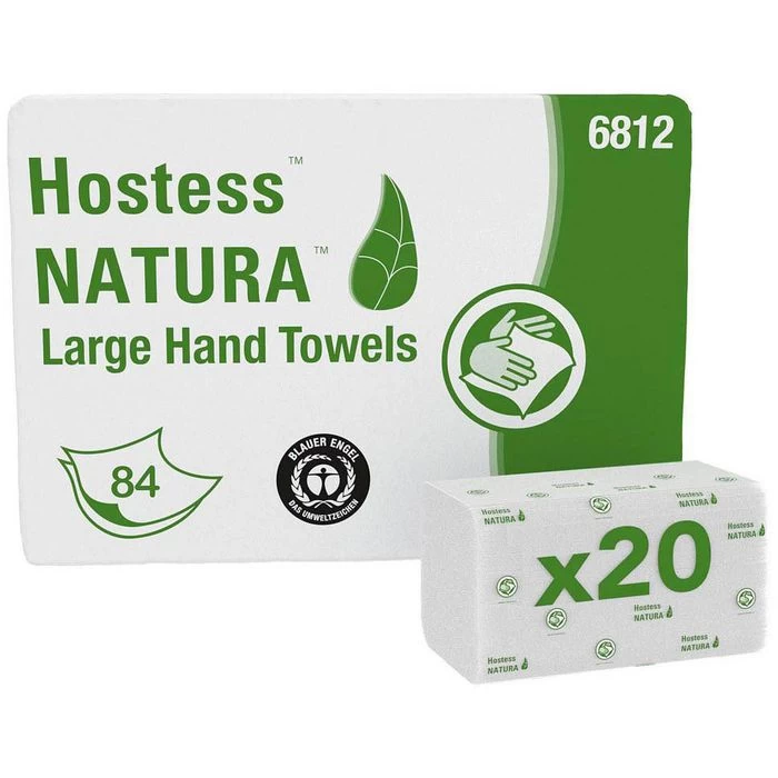 Hostess-NATURA Papierhandtücher 6812, 2-lagig, C-Falz, 25 X 50 Cm, 1680 Stück 1 Hostess-NATURA Papierhandtücher 6812, 2-lagig, C-Falz, 25 X 50 Cm, 1680 Stück