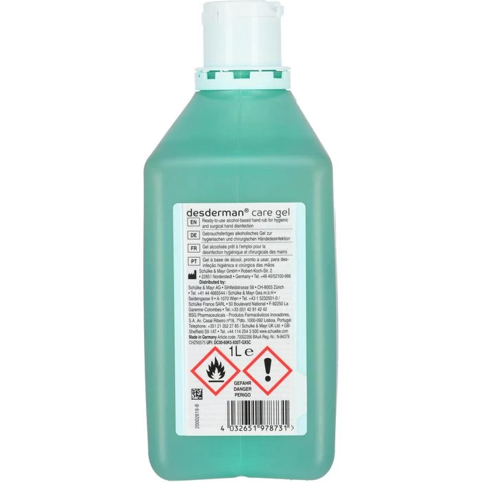 Schülke Desinfektionsmittel Desderman Care Gel, Hände-Schnelldesinfektion, Mit Panthenol, 1 Liter 2 Schülke Desinfektionsmittel Desderman Care Gel, Hände-Schnelldesinfektion, Mit Panthenol, 1 Liter – Bild 2