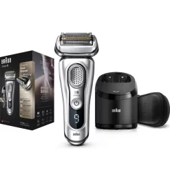 Braun Rasierer Series 9, 9390cc, Wet & Dry, Silber, Für Männer, Nass- Und Trockenrasierer, Trimmer