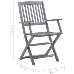 VidaXL Gartenstuhl 46334, Holz, Hochlehner, Grau, Klappbar, 4 Stück -Produkte Für Zuhause 7b6ae33e3628c3c8e3fa220bb0cec76caed5c50e gartenstuhl vidaxl 46334 holz