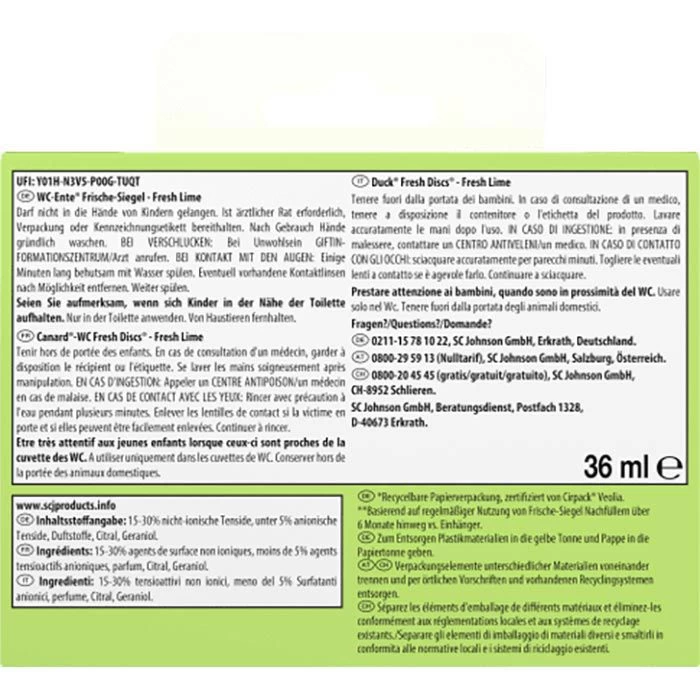 WC-Ente WC-Duftspüler Frische Siegel Limone, Starterset, Spender, 36 Ml 4 WC-Ente WC-Duftspüler Frische Siegel Limone, Starterset, Spender, 36 Ml – Bild 4