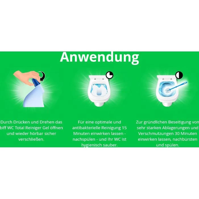 Biff WC-Reiniger WC-Total Spritzige Zitrone, Gel, Mit Selbstaktiver Formel, 750ml 6 Biff WC-Reiniger WC-Total Spritzige Zitrone, Gel, Mit Selbstaktiver Formel, 750ml – Bild 6