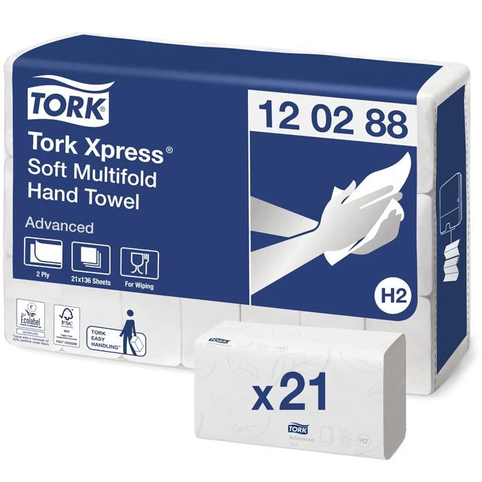 Tork 120288 Advanced 2-lagig Interfold 21x34 Weiß 1 Tork 120288 Advanced 2-lagig Interfold 21x34 Weiß