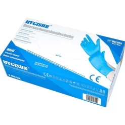 HYGISUN Einmalhandschuhe Intco Nitril, Puderfrei, Blau, 100 Stück, Größe M