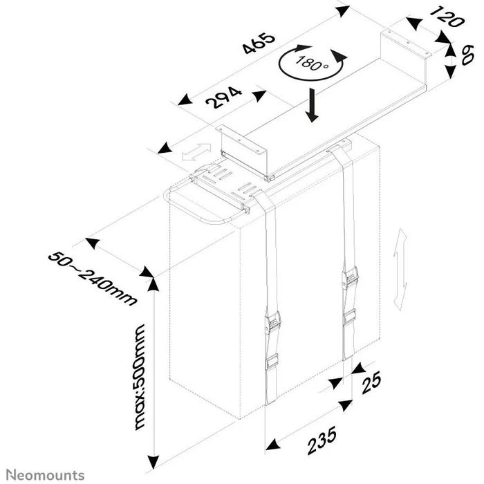 Neomounts PC-Halterung By Newstar, CPU-D050BLACK, Zum Unterbau Für Schreibtische, Schwarz 2 Neomounts PC-Halterung By Newstar, CPU-D050BLACK, Zum Unterbau Für Schreibtische, Schwarz – Bild 2