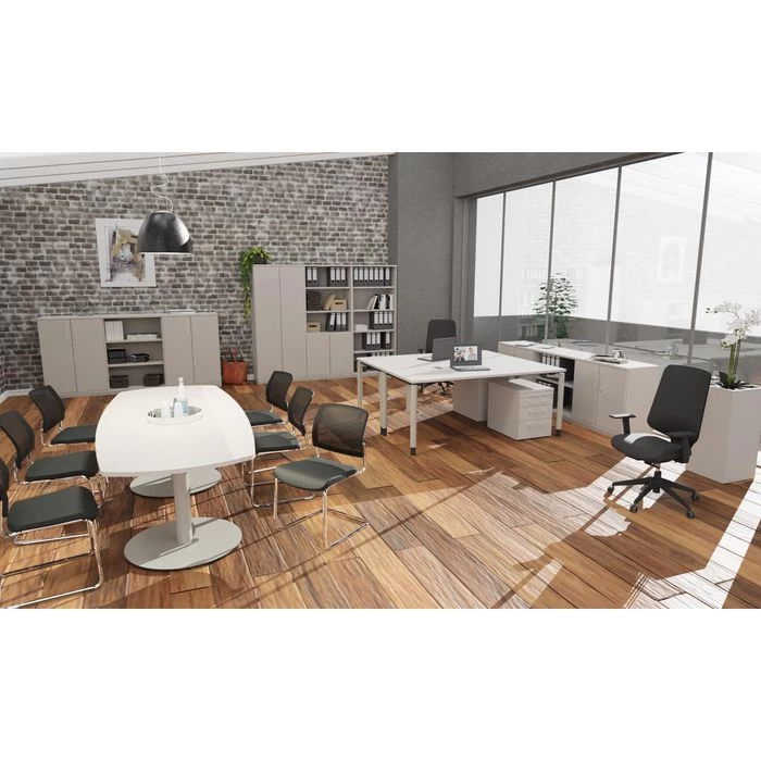 Fm-Büromöbel Schreibtisch Fm69, Lichtgrau, Höhenverstellbar, 200 X 65-85 X 80cm 3 Fm-Büromöbel Schreibtisch Fm69, Lichtgrau, Höhenverstellbar, 200 X 65-85 X 80cm – Bild 3