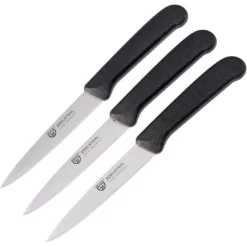 Gräwe Gemüsemesser 906G.03.C1, Set, Schwarz, Klinge 10cm, Glatter Schliff, 3 Stück