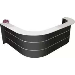 Kerkmann Empfangstheke Bari 3557, Anthrazit / Weiß, 335 X 112 X 235cm, Winkeltheke