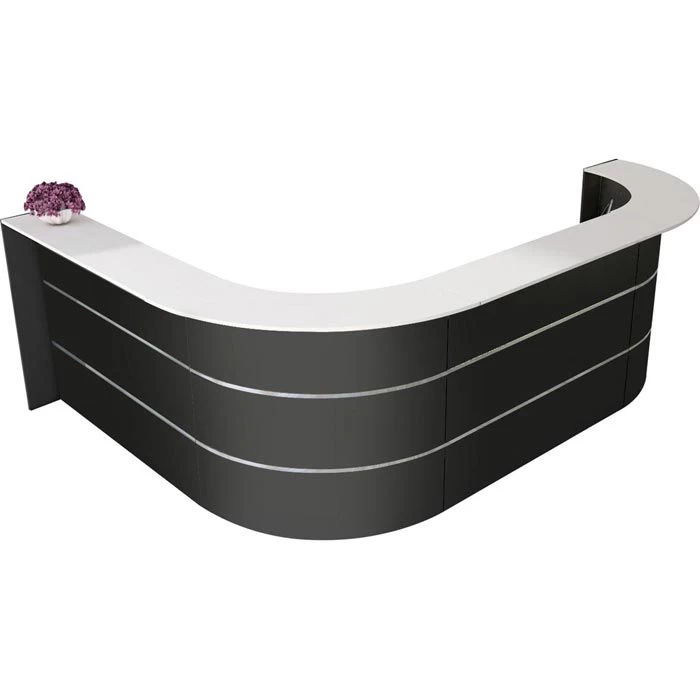 Kerkmann Empfangstheke Bari 3557, Anthrazit / Weiß, 335 X 112 X 235cm, Winkeltheke 1 Kerkmann Empfangstheke Bari 3557, Anthrazit / Weiß, 335 X 112 X 235cm, Winkeltheke