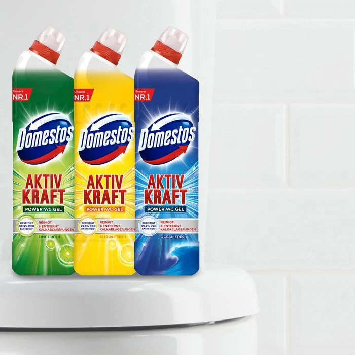 Domestos WC-Reiniger Aktiv Kraft Citrus Fresh, WC Gel, Beseitigt 99,9% Der Bakterien, 1 Liter 5 Domestos WC-Reiniger Aktiv Kraft Citrus Fresh, WC Gel, Beseitigt 99,9% Der Bakterien, 1 Liter – Bild 5
