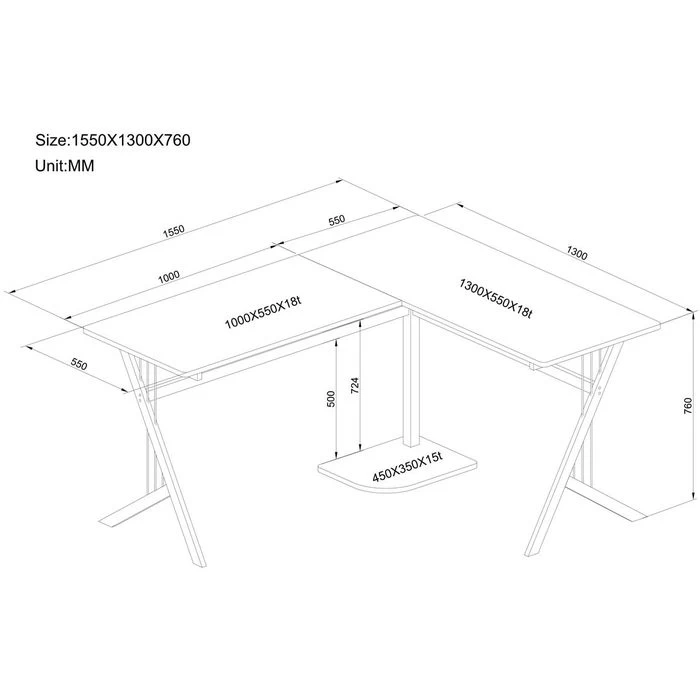 HJh-OFFICE Schreibtisch Pollux 673460, Walnuss, Maße: 155 X 130cm, L-Form 5 HJh-OFFICE Schreibtisch Pollux 673460, Walnuss, Maße: 155 X 130cm, L-Form – Bild 5