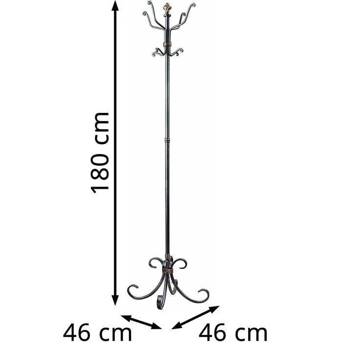 Haku-Möbel Garderobenständer 88783, Mit 8 Haken, Metall, Anthrazit 2 Haku-Möbel Garderobenständer 88783, Mit 8 Haken, Metall, Anthrazit – Bild 2