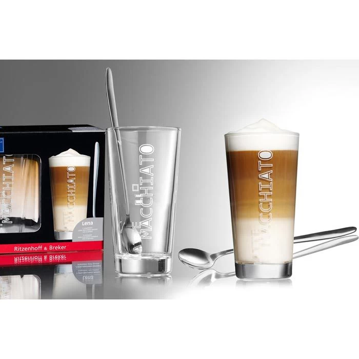 Ritzenhoff&Breker Kaffeegläser Lena, Set Mit Löffel, Latte Macchiato, 350ml, 4-teilig 3 Ritzenhoff&Breker Kaffeegläser Lena, Set Mit Löffel, Latte Macchiato, 350ml, 4-teilig – Bild 3