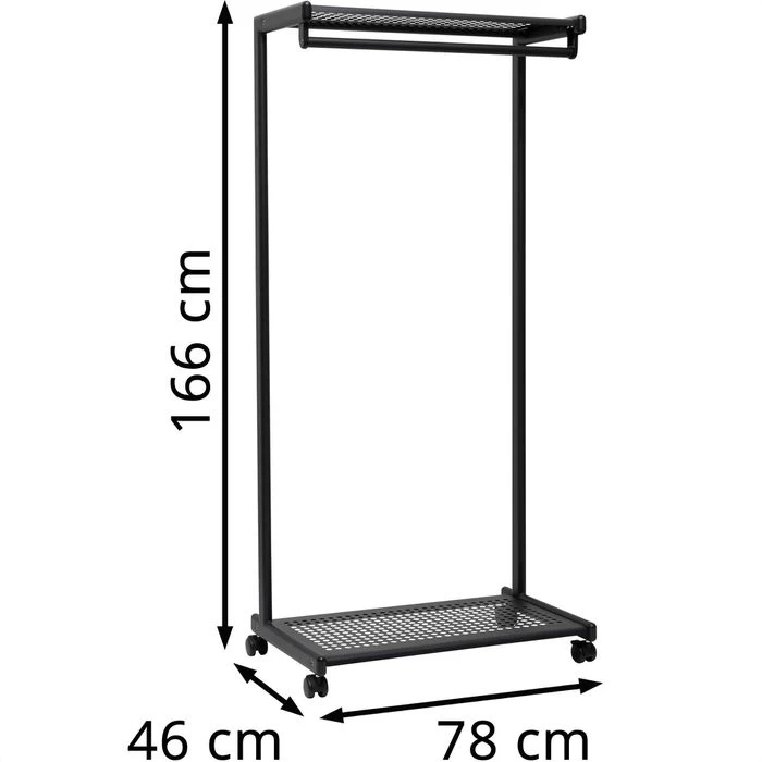 Maul Garderobenständer MAULbolero, 94244, Mit Rollen Und Schuhablage, Metall, Schwarz 2 Maul Garderobenständer MAULbolero, 94244, Mit Rollen Und Schuhablage, Metall, Schwarz – Bild 2