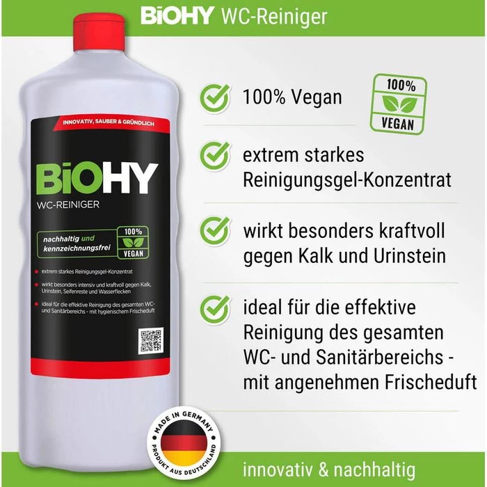 BiOHY WC-Reiniger 014-001, 100% Vegan, Bio-Konzentrat, 1 Liter 2 BiOHY WC-Reiniger 014-001, 100% Vegan, Bio-Konzentrat, 1 Liter – Bild 2
