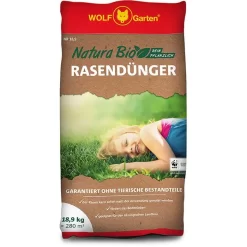 Wolf-Garten NR 18,9 Natura Bio Rasendünger, Langzeitwirkung, 18,9 Kg Für 280m²