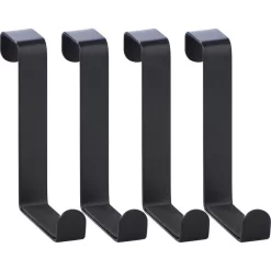 Wenko Kleiderhaken 23175100, Für Die Tür, Schwarz, Metall, 1 Haken, 4 Stück