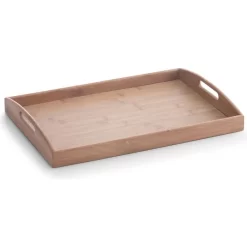 Zeller Tablett 25270, 44 X 30cm, Bambus, Braun, Mit Griff, Eckig