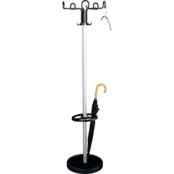 Kerkmann Garderobenständer Prima, 6710, Mit 15 Haken, Metall, Silber / Schwarz