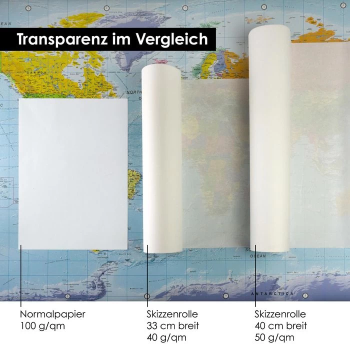 OfficeTree Skizzenrolle 820, 40cm X 50m, 50 G/m², Weiß Transparent 5 OfficeTree Skizzenrolle 820, 40cm X 50m, 50 G/m², Weiß Transparent – Bild 5