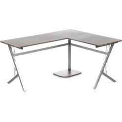 HJh-OFFICE Schreibtisch Pollux 673460, Walnuss, Maße: 155 X 130cm, L-Form