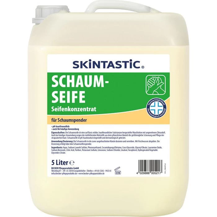 SKINTASTIC Seife Seifenkonzentrat Schaumspender, Schaumseife, Kanister, 5 Liter 1 SKINTASTIC Seife Seifenkonzentrat Schaumspender, Schaumseife, Kanister, 5 Liter