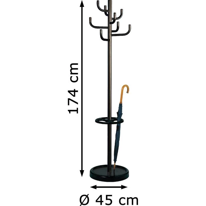 Kerkmann Garderobenständer Sierra, 6097, Mit 8 Haken, Metall, Schwarz 2 Kerkmann Garderobenständer Sierra, 6097, Mit 8 Haken, Metall, Schwarz – Bild 2