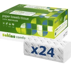 Satino Comfort By Wepa 277280, 25x41 2-lagig Lagenfalz Grau