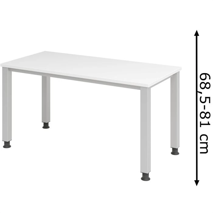 Hammerbacher Schreibtisch Q-Serie, Weiß, Verstellbar, 140 X 68,5-81 X 67,2cm, Mini Office 1 Hammerbacher Schreibtisch Q-Serie, Weiß, Verstellbar, 140 X 68,5-81 X 67,2cm, Mini Office