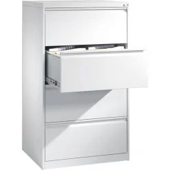 Böttcher-AG Hängeregisterschrank, 2-bahnig, 4 Schübe, Lichtgrau