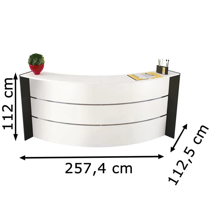 Kerkmann Empfangstheke Bari 3562, Weiß / Weiß, 257,4 X 112 X 112,5 Bogentheke 4 Kerkmann Empfangstheke Bari 3562, Weiß / Weiß, 257,4 X 112 X 112,5 Bogentheke – Bild 4