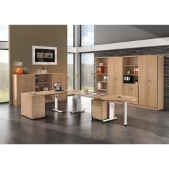 Hammerbacher Schreibtisch O-Serie, Verstellbar, 120 X 65-85 X 80cm, Nussbaum / Weiß -Produkte Für Zuhause b0b7fd32d883f6d1dc9f5ab109466e6cd0896b6a schreibtisch hammerbacher o serie