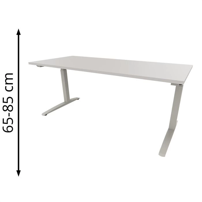 Fm-Büromöbel Schreibtisch Fm69, Lichtgrau, Höhenverstellbar, 200 X 65-85 X 80cm 1 Fm-Büromöbel Schreibtisch Fm69, Lichtgrau, Höhenverstellbar, 200 X 65-85 X 80cm