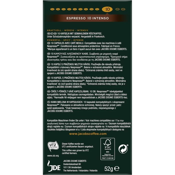 Jacobs Kaffeekapseln Espresso 10 Intenso, 10 Kapseln, Für Nespresso 6 Jacobs Kaffeekapseln Espresso 10 Intenso, 10 Kapseln, Für Nespresso – Bild 6