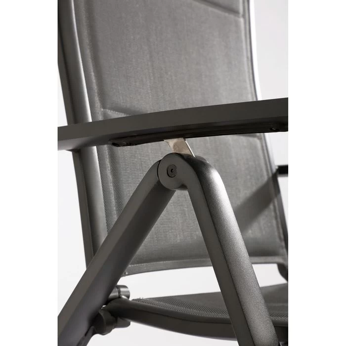 BEST Gartenstuhl Varese, Stoff, Hochlehner, Verstellbar, Anthrazit, Klappbar 3 BEST Gartenstuhl Varese, Stoff, Hochlehner, Verstellbar, Anthrazit, Klappbar – Bild 3