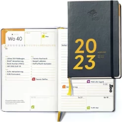 Weekview Buchkalender Compact Extended, Notizkalender, 1 Woche Auf 2 Seiten, Hardcover, B6