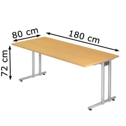 Hammerbacher Schreibtisch N-Serie, Buche, Maße: 180 X 80cm 5 Hammerbacher Schreibtisch N-Serie, Buche, Maße: 180 X 80cm -Produkte Für Zuhause b7586ec67cf8476862670adcf6b261958881eadc schreibtisch hammerbacher n serie buche