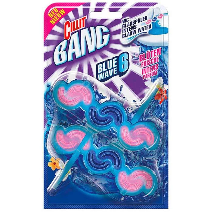 Cillit-Bang WC-Duftspüler Blue Wave 6 Blüten, Frische, Im Korb 1 Cillit-Bang WC-Duftspüler Blue Wave 6 Blüten, Frische, Im Korb