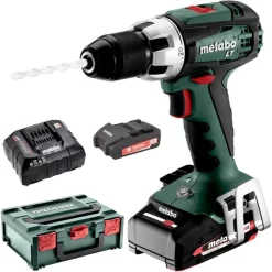 Metabo Akku-Bohrschrauber BS 18 LT Compact, 18V / 2,0Ah, Mit 2 Akkus Und Koffer