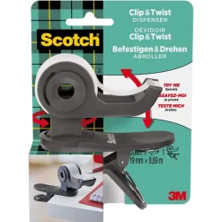 Scotch Klebefilmabroller Clip & Twist, Grau, Tischabroller Für Kleberollen 19mm X 33m -Produkte Für Zuhause ba2900b64c592aee2d0f1ded81ab8f5b9503bc3a klebefilmabroller scotch clip und twist grau
