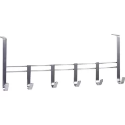 Zeller Kleiderhaken 13897, Für Die Tür, Silber, Metall Verchromt, 6 Haken