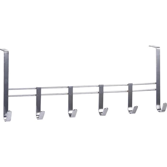 Zeller Kleiderhaken 13897, Für Die Tür, Silber, Metall Verchromt, 6 Haken 1 Zeller Kleiderhaken 13897, Für Die Tür, Silber, Metall Verchromt, 6 Haken