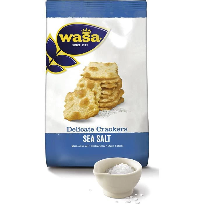 Wasa Cracker Delicate Crackers Sea Salt, Mit Meersalz, 180g 2 Wasa Cracker Delicate Crackers Sea Salt, Mit Meersalz, 180g – Bild 2
